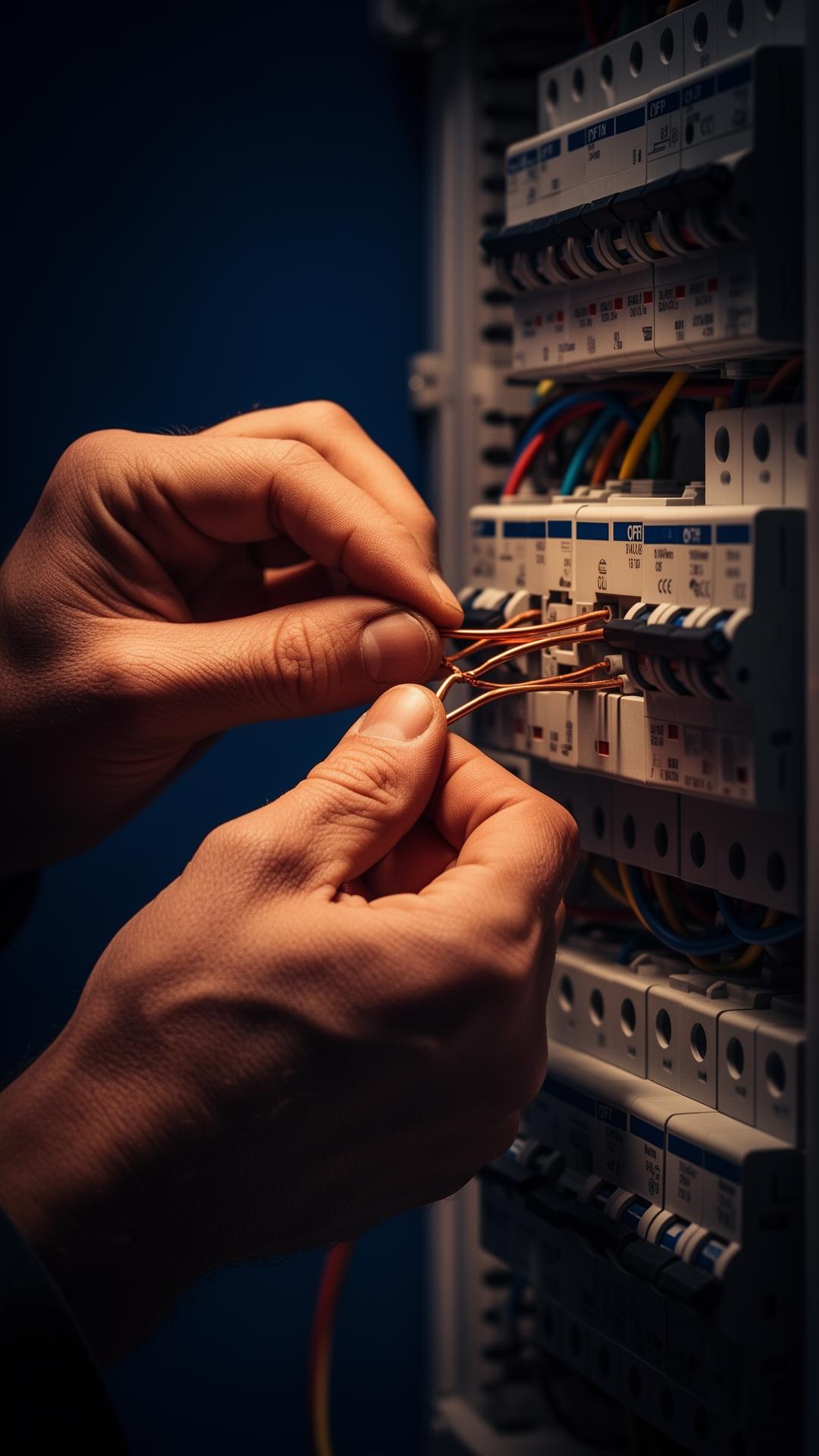 Majstor elektroinstalacija pri preciznom radu